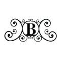 Village Wrought Iron House Plaque Letter B HP-OD-B